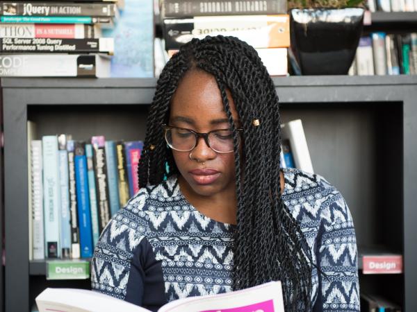 Woman reading a book