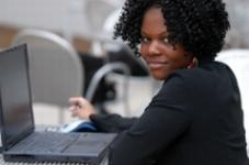 Person working on laptop